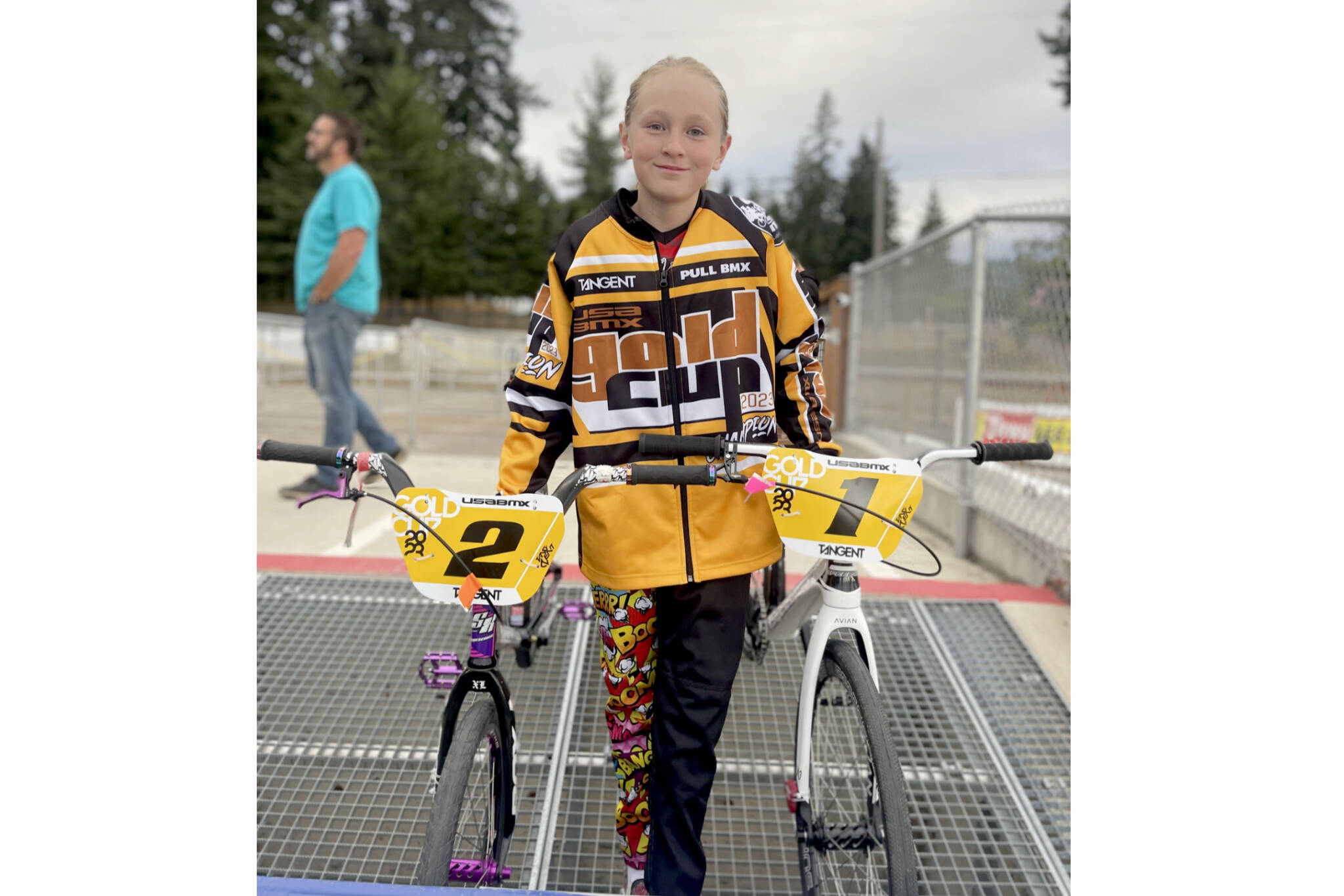 Teyah Elofson-Cross, 10, of Port Angeles won medals at the Gold Cup Finals recently and will be competing this weekend at the Washington state BMX finals at the Lincoln Park BMX track. (USA BMX)