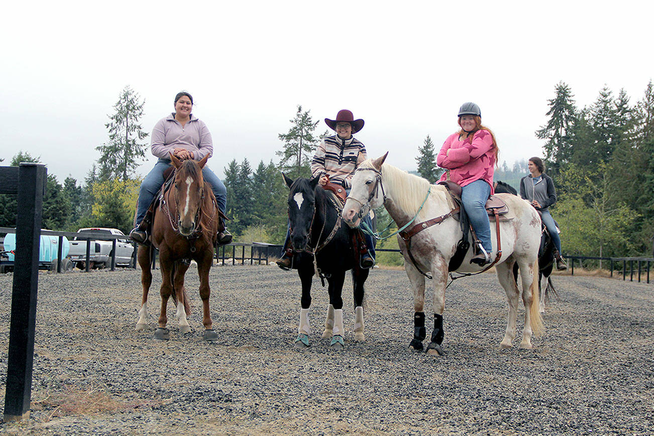 Photo by Karen Griffiths

Cutline: High school friends and equestrian team members Aby Garcia, left, Keri Tucker and Joanna Seelye enjoyed racing through the unusual game patterns and supporting the fundraiser.