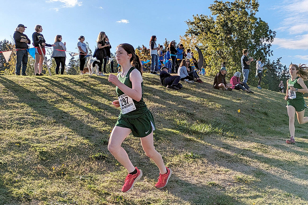 Rodger Johnson/Port Angeles Cross Country
Port Angeles' Miriam Cobb turned in her fastest-ever time during an Olympic League cross country meet at Bainbridge on Wednesday.