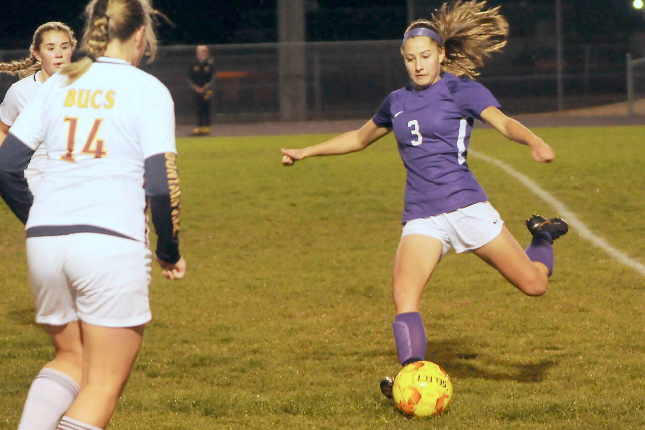 Sequim’s Taryn Johnson has scored 72 goals for the Wolves’ soccer team in her high school career and will be signing to play for Minnesota State, Mankato. (Michael Dashiell/Olympic Peninsula News Group)
