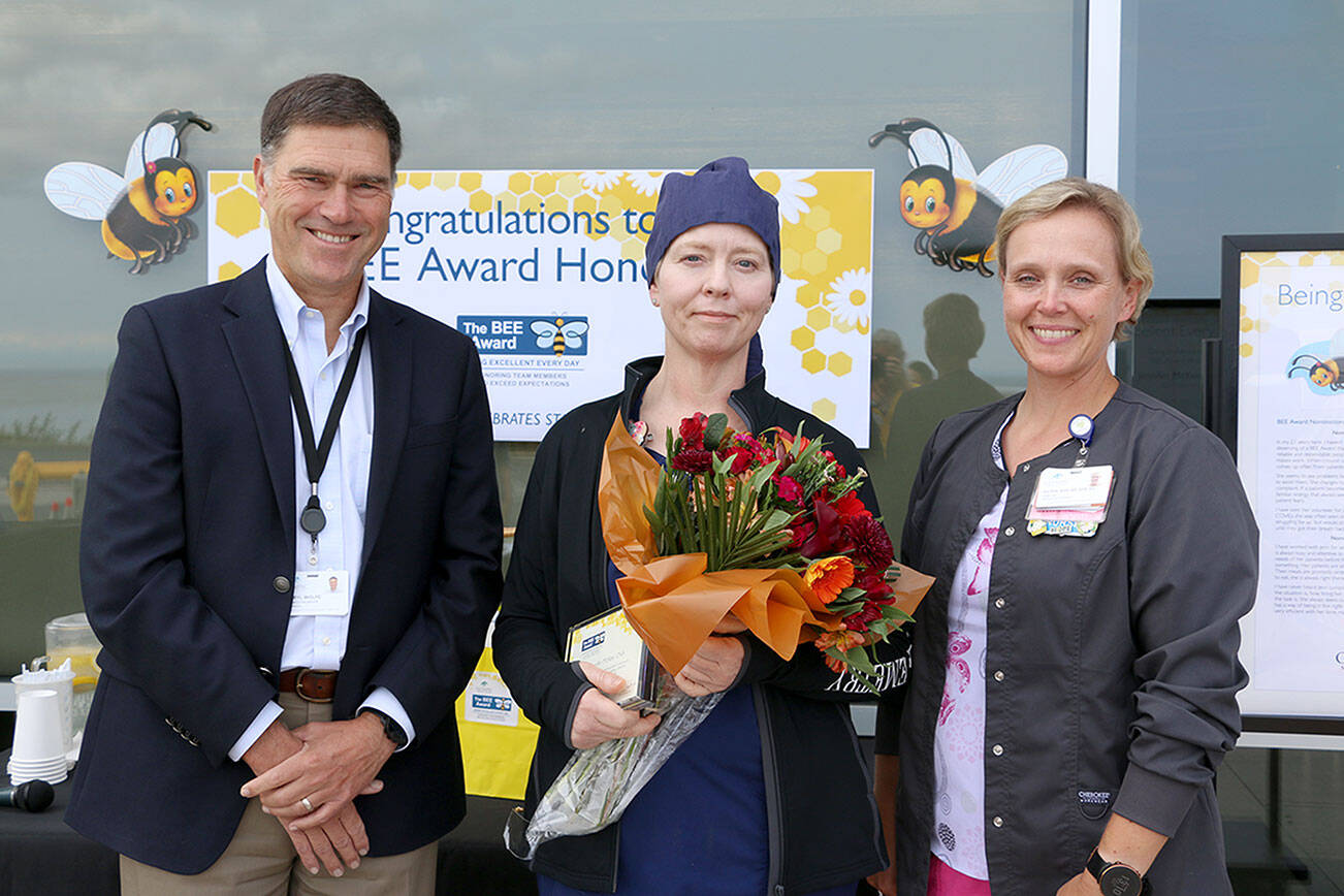 The award, for Being Excellent Everyday, was presented by Daryl Wolfe, the center’s CEO, and Katrin Junghanns-Royack, the ICU/Telemetry director.