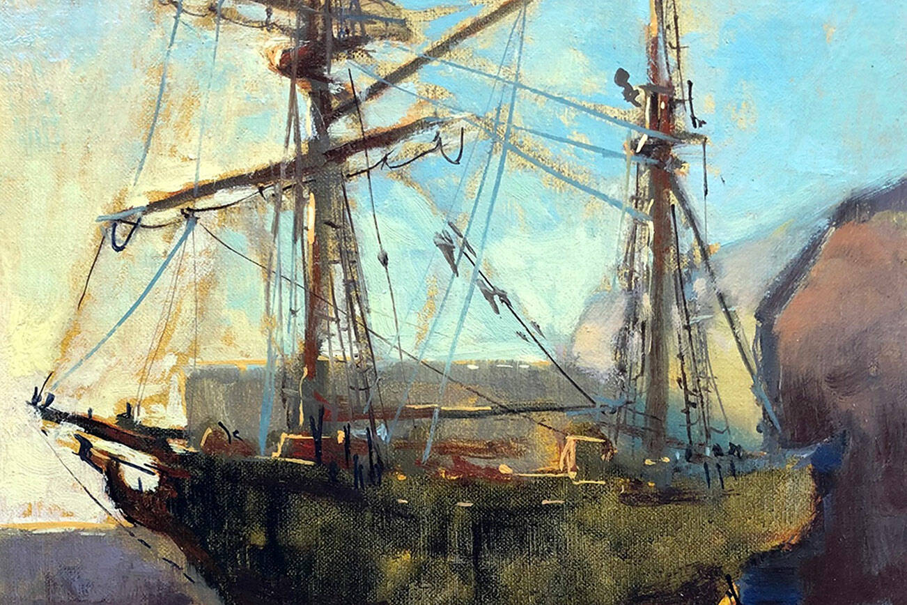 "The Last of the Hawaiian Chieftain" by Joyce Hester is part of the "Weather or Not" plein air show closing Sunday at Northwind Art's gallery in downtown Port Townsend.