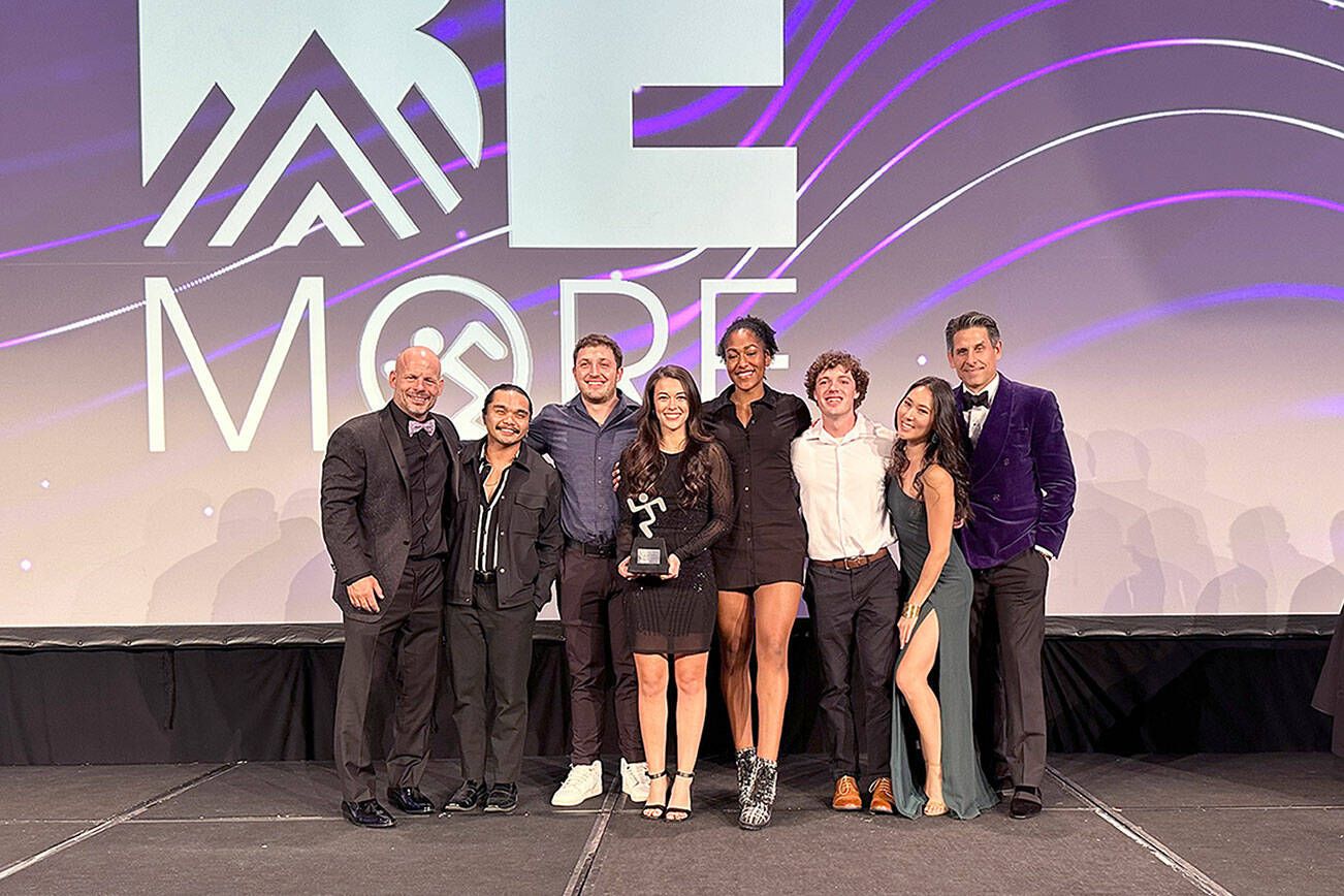 Pictured, from left to right, are Dave Mortenson, Eric Hermosada, Evan Hurn, Makayla Payne, Adrienne Haggerty, Patrick McCrorie, Lisa Cullen and Chuck Runyon.