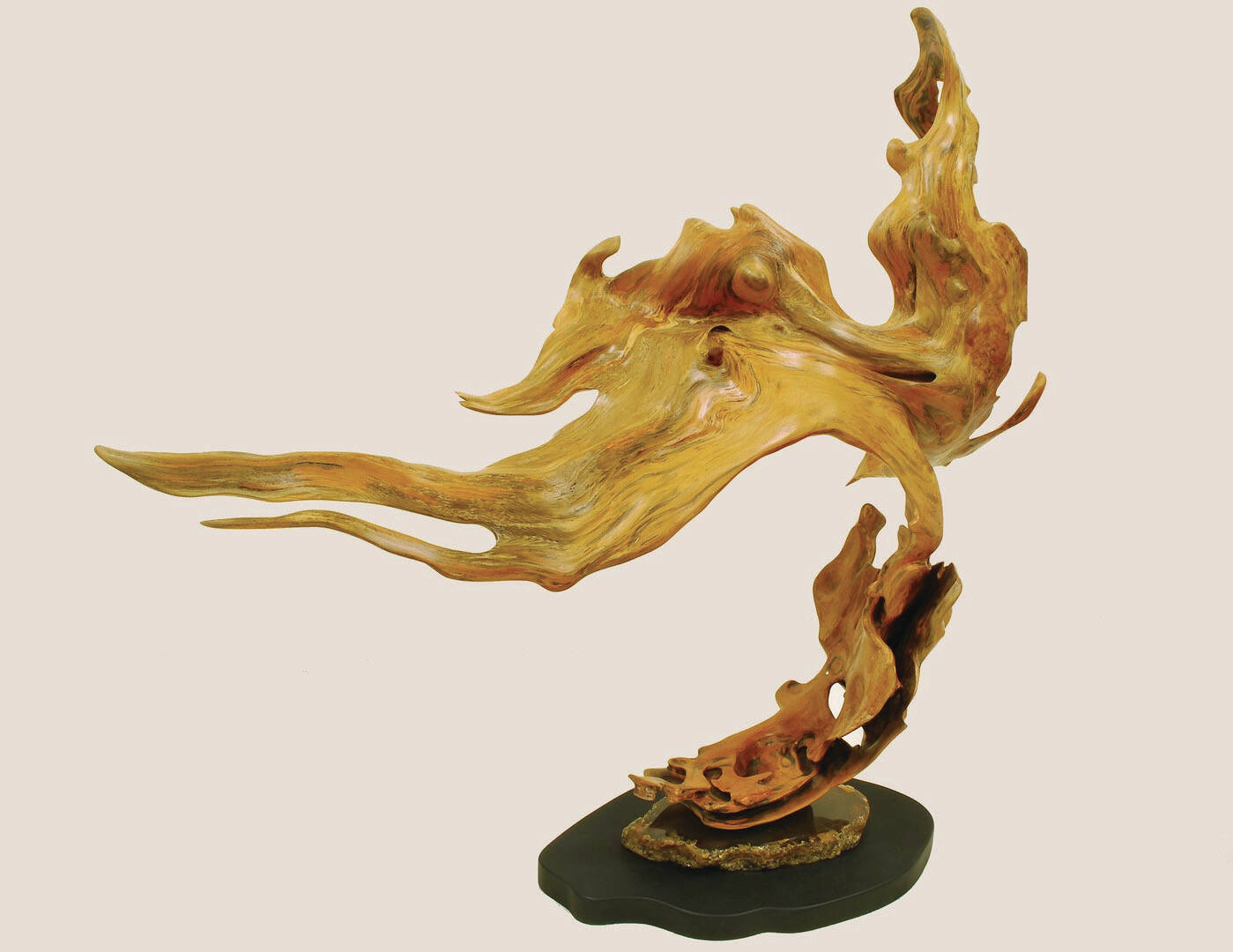 Photo courtesy of Olympic Driftwood Sculptors
“Nebula” by Tuttie Peetz, who, along with other Olympic Driftwood Sculptors, offer their artistry at an exhibit at Sequim Museum & Arts in December.