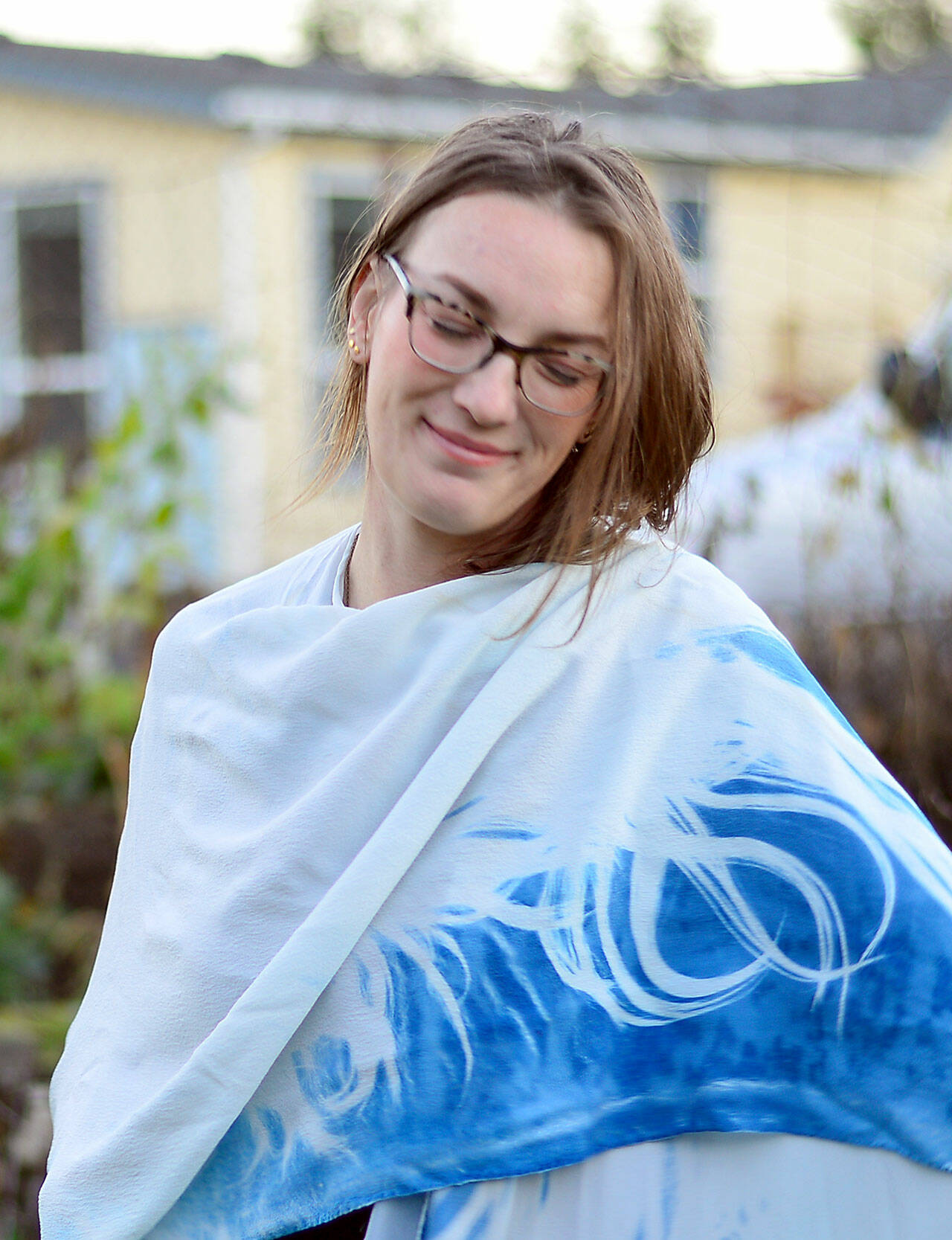 Holly Varah of Port Townsend is showing her new collection of cyanotyped hair on silk and cotton at Northwind Art’s Jeanette Best Gallery during December. (photo courtesy of Northwind Art)