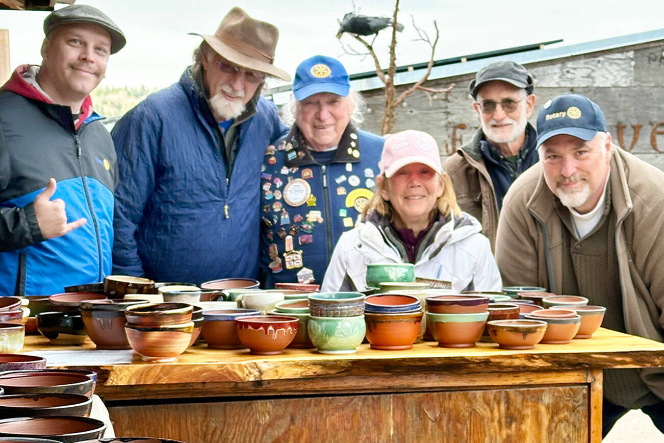 Vendors from the Port Townsend Farmers Market, from left to right, are Sean Janssen, Jet Capps, Chuck Henry, Lois Sherwood, Al Latham and Marshall Brennan. (Susan Capps)