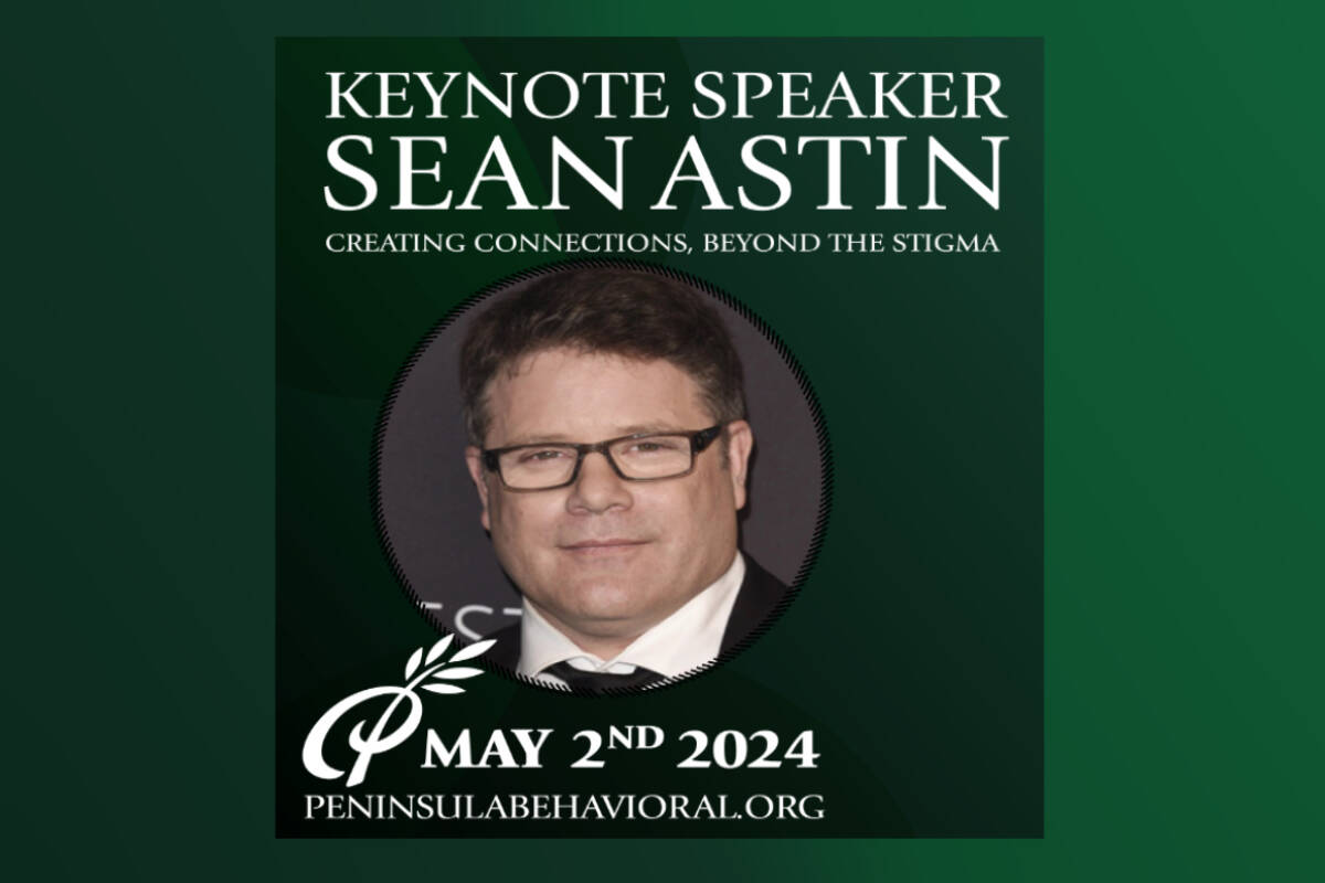 Sean Astin is set to speak at Peninsula Behavioral Health’s annual gala in 2024.