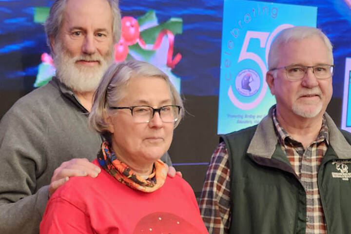 From left, Matt McCoy, Kathy McCoy and Gary Brundige join Lorraine Eckard (not pictured) in hosting “Native Plants for Better Backyard Birding,” the next Backyard Birding series event scheduled for Jan. 6 at the Dungeness River Nature Center.