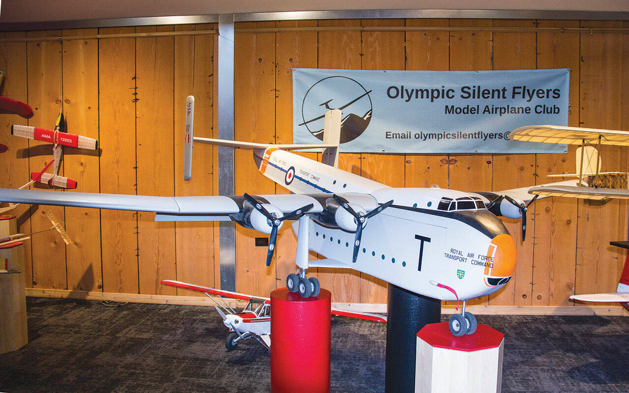 This model airplane currently on display at the Sequim Museum has a wingspan of almost 10 feet.