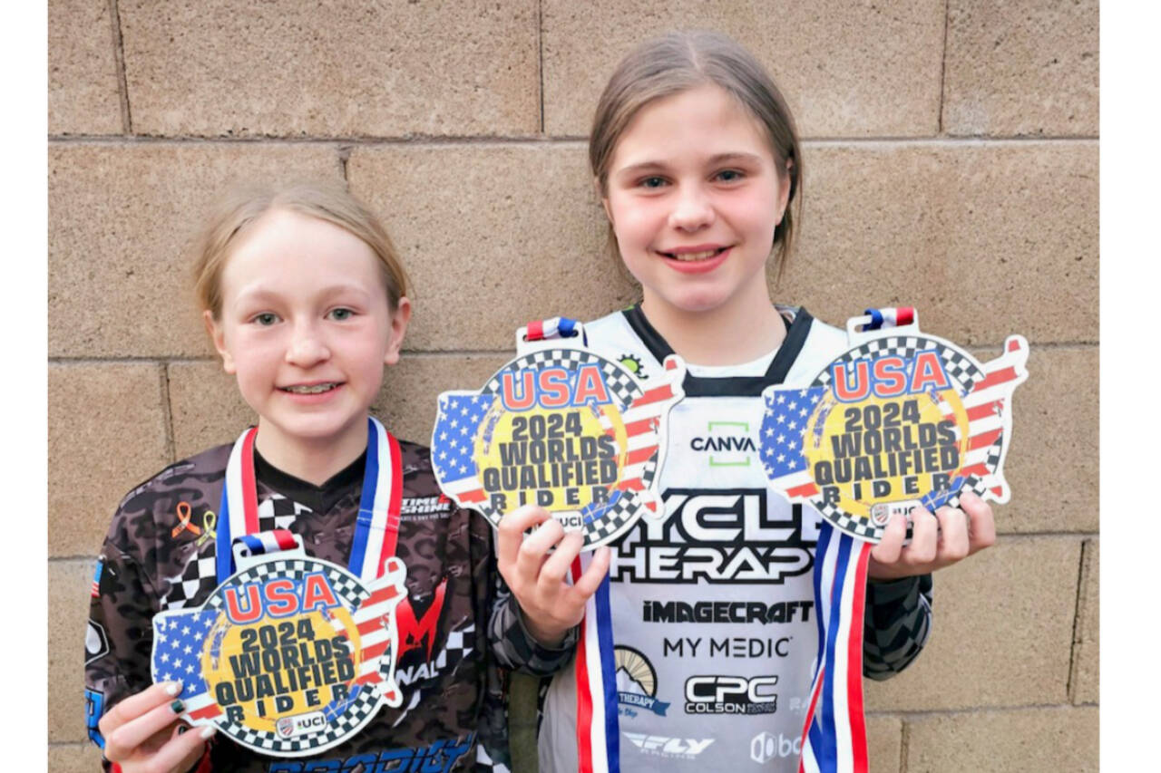 Lincoln Park BMX From left, Teyah Elofson-Cross and Kylin Weitz, Port Angeles riders at the Lincoln Park BMX. They are both headed to the UCI World BMX Championships in Rock Hill, S.C.