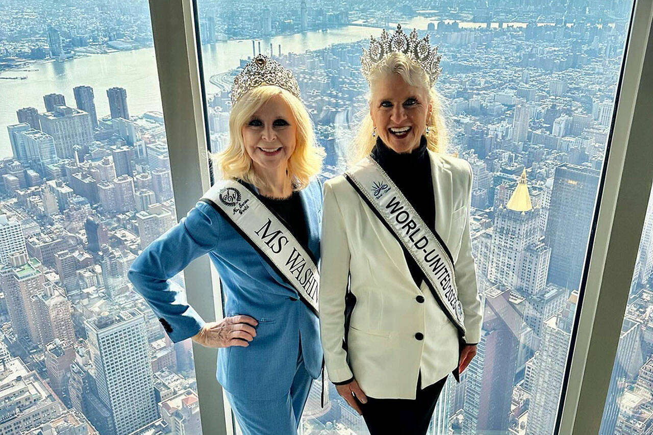 Cherie Kidd and Captain-Crystal Stout stand together at the Empire State Building in New York. The friends went to New York City to see a billboard of themselves in Times Square and to walk three runways during New York Fashion Week. (Captain-Crystal Stout)