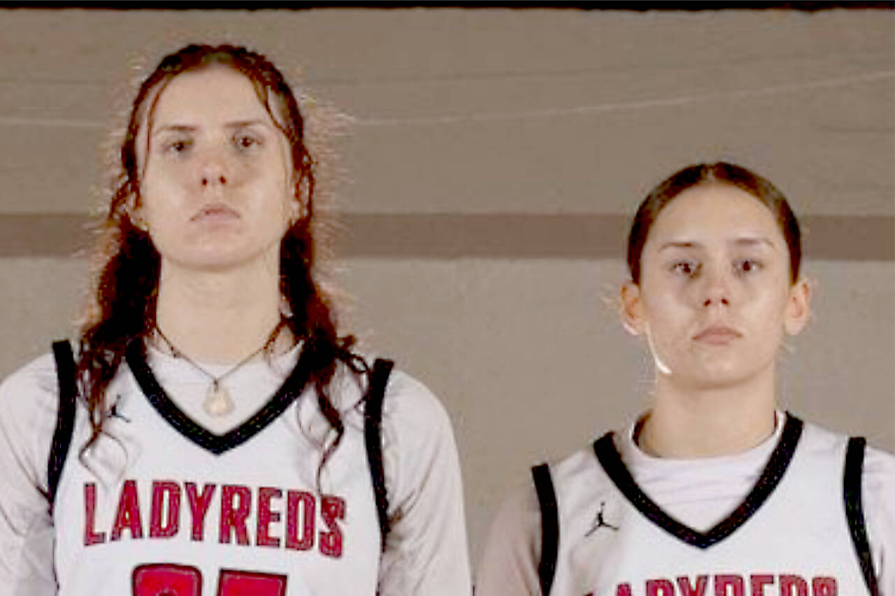 From left, Ezrah Ray and Amber Swan, Neah Bay girls basketball.
