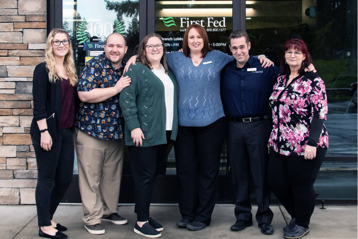 First Fed team members at the Eastside branch in Port Angeles. Photo courtesy First Fed
