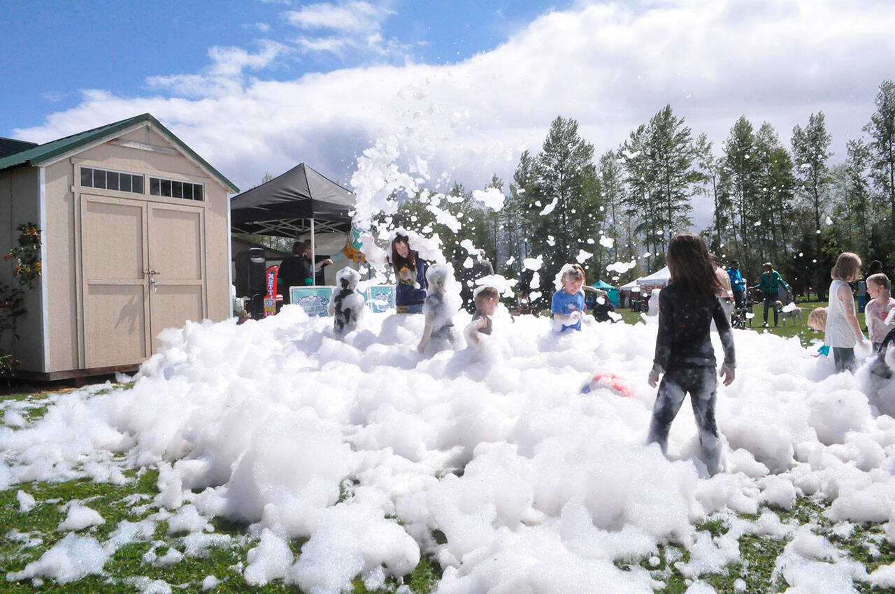 Sequim Irrigation Festival organizers say they plan to extend Family Fun Days again to two days, May 4-5, and include free events, such as Strait Up Foam Fun in Carrie Blake Community Park. A schedule is to be determined, organizers said. (Matthew Nash/Olympic Peninsula News Group)