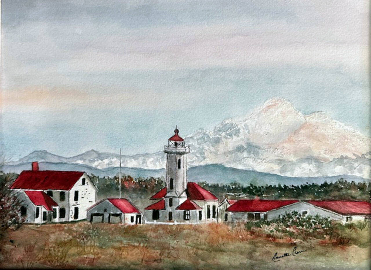 A watercolor painting by Annette Clem is among the pieces on display at River House Bakery and Cafe.