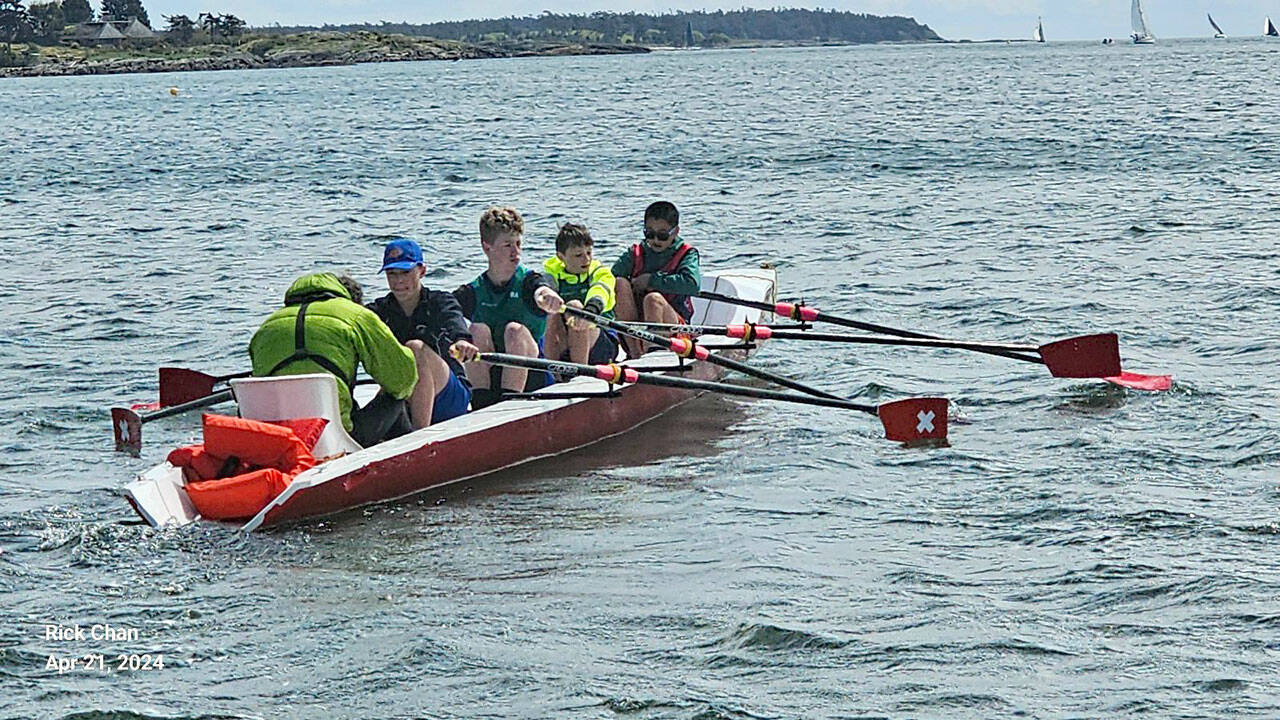 Olympic Peninsula Rowing Association members traveled to Victoria, B.C. last weekend to compete in the Cadborosaurus Coastal Endurance Regatta. OPRA rowers Cooper Disque, Mason Mai, Quince Chanway, and Noah Oberly crewed with coach Sean Halberg serving as coxswain.