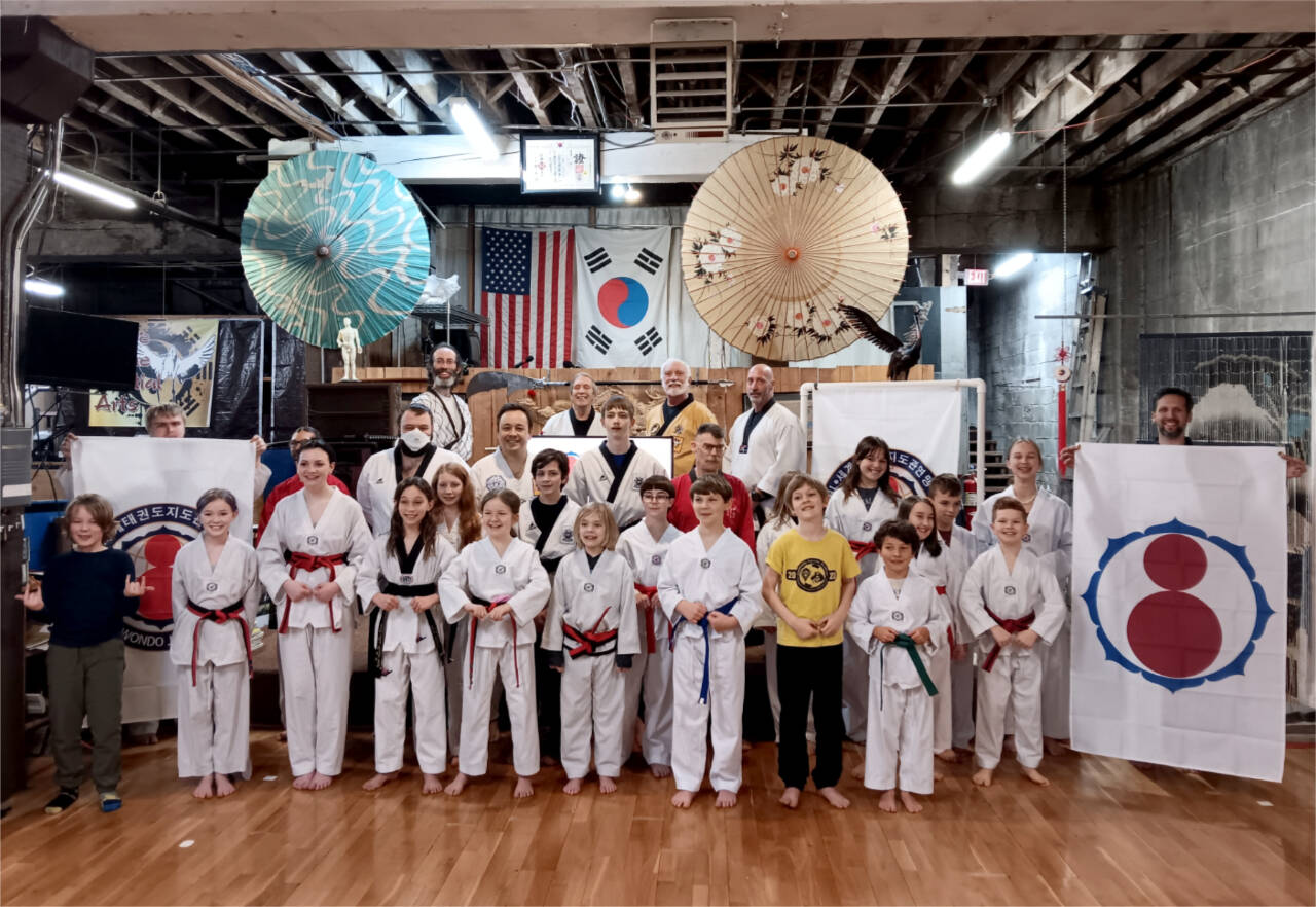 Students at White Crane Martial Arts in downtown Port Angeles attended a lecture on the history and philosophy of Martial arts by visiting grandmaster Mike Foulk from Vancouver.  (White Crane Martial Arts)