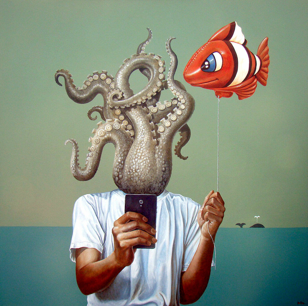 Timbul Bvll Cahyonos Fake Somebody, a 4-foot by 4-foot acrylic painting. (Port Townsend Film Festival)