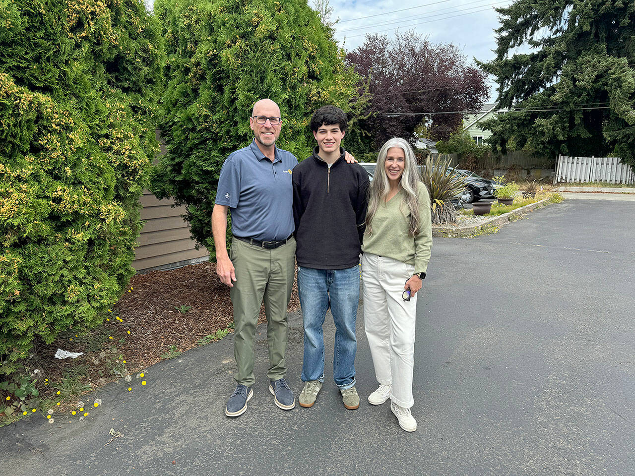 Steve and Sarah Methner welcome exchange student Julio Hanania from Chile to Port Angeles as part of the Rotary Youth Exchange Program, which connects local families with students from around the world. (Allora Walls/Peninsula Daily News)