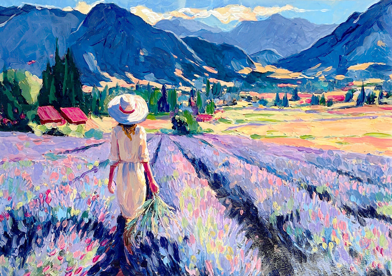 Jandi Smalls painting, Lavender Fields Forever, will be part of the Northwest Elements exhibit at the Sequim Civic Center.