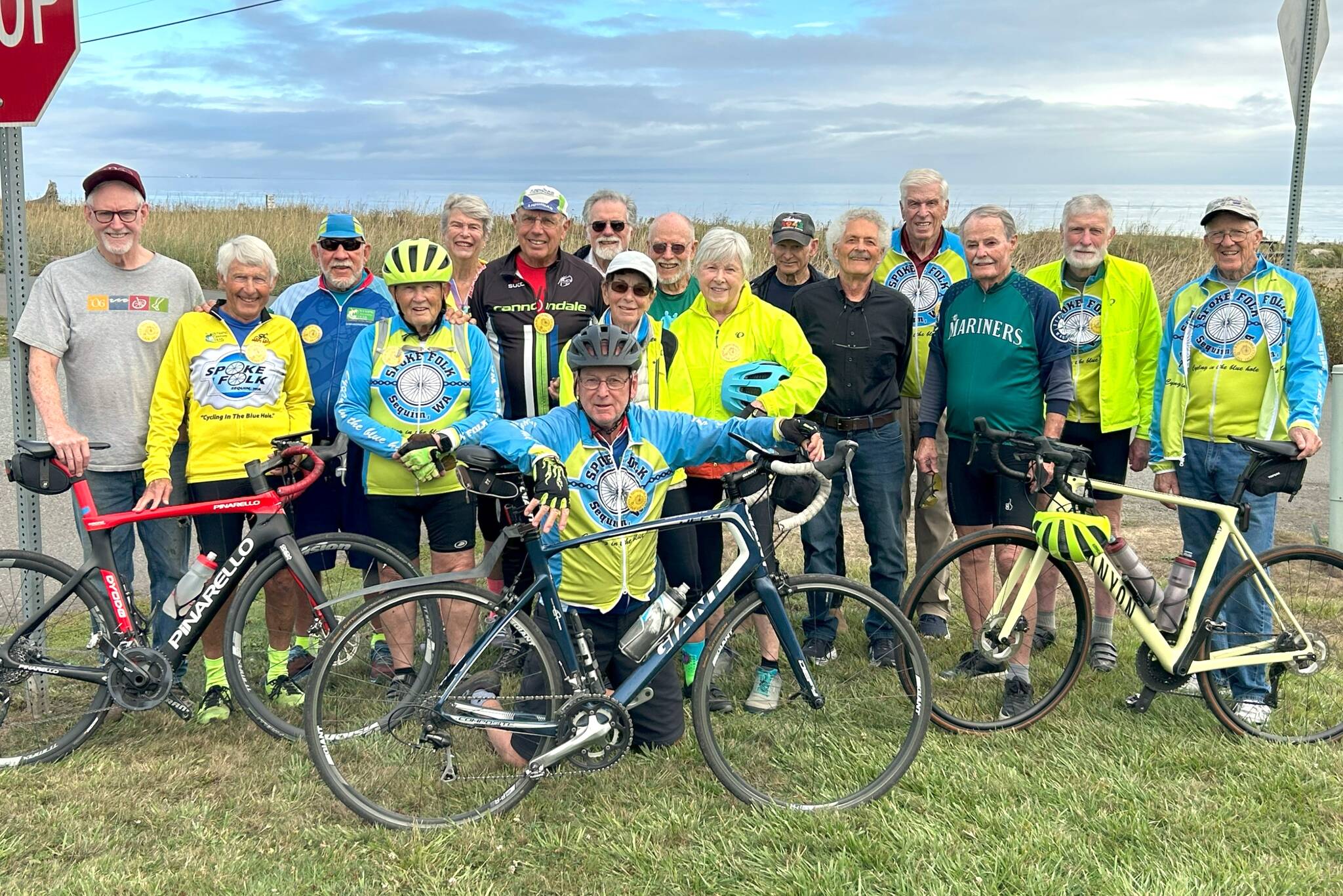 Members of the Ancient and Honorable Cyclists gather Sept. 12 for their annual meeting. The group of cyclists are at least 80 years old with most riding at least three days a week in and around Sequim. (Matthew Nash/Olympic Peninsula News Group)
