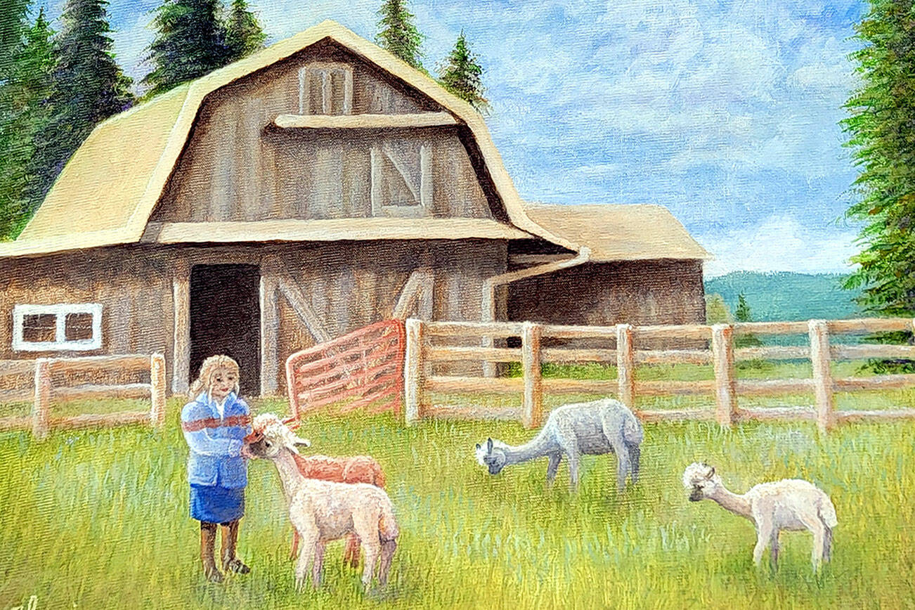 “Llamas” is a painting by Arlice Thuring, who is featured as Port Ludlow Art League’s October artist of the month.