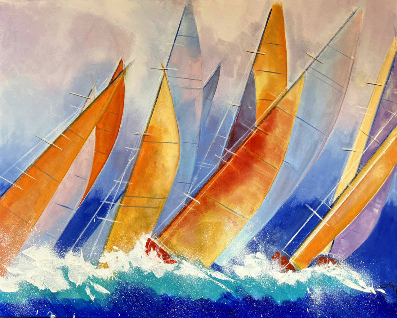 30 Seconds to the Line, an oil painting by Jinx Bryant, will be on display at Gallery 9 during Saturdays Art Walk in Port Townsend.