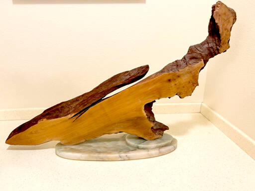 The Holiday Nature Mart will raffle this driftwood sculpture, Denison of the Deep by Tuttie Peetz.