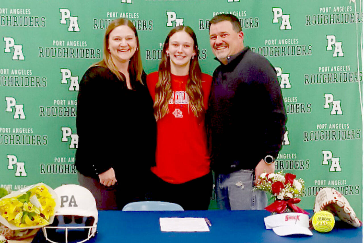 COLLEGE SIGNING: Lynzee Reid keeps the Port Angeles-Lower Columbia pipeline flowing