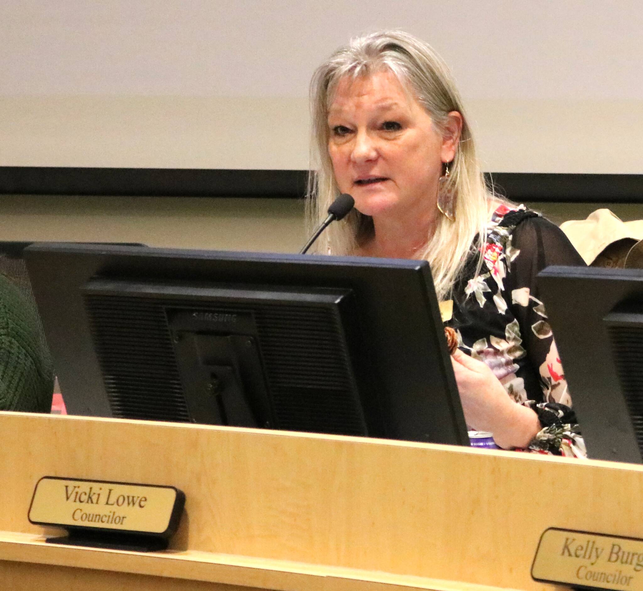 Sequim City Council member Vicki Lowe participates in her last meeting on Dec. 8 after choosing not to run for a second term. (Barbara Hanna/City of Sequim)