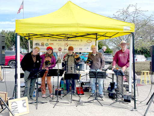 Squeezebox Rebellion, from left, Rolf Vegdahl, Annie Benson, Otto Smith, Jeff Hammond and Bill Wood, will host an English concertina showcase on Sunday at Finnriver Farm and Cidery in Chimacum.
