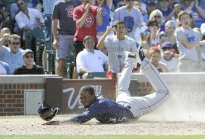 The Associated Press                                Seattle&rsquo;s Guillermo Heredia, (5) reacts after being tagged out during a game last month. Heredia was sent down to Triple-A Tacoma in a move to boost the Mariners&rsquo; depleted pitching staff.