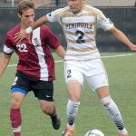 Keith Thorpe/Peninsula Daily News Peninsula&rsquo;s Jose Soto, right, plays in a September 2015 game against Northern Idaho.