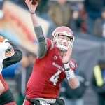 The Associated Press                                Washington State quarterback Luke Falk throws in the Sun Bowl against Miami in El Paso, Texas last December.