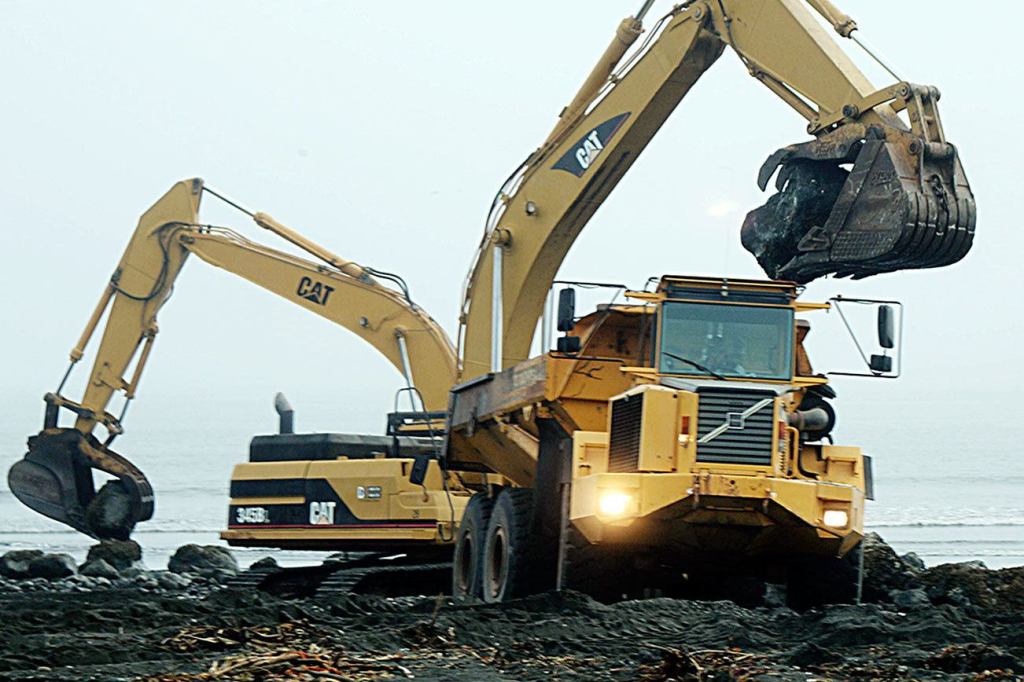 Eroded Elwha River beach transformed after armoring removed