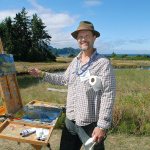 Eric Jacobsen, seen here painting Salt Creek in 2014, is one of 25 artists participating in 2016 Paint the Peninsula, which begins Monday &mdash; Sandy Novak.