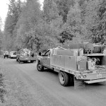 Steve Bentley/Clallam County Fire District No. 2                                Engines from Clallam County Fire District No. 2 and the Kitsap Peninsula patrol the Yale Road Fire in Eastern Washington.