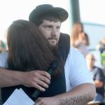 Zachary Oravetz, 28, of Port Angeles spoke during the overdose awareness event Tuesday in Port Angeles about his recovery from heroin and methamphetamine and the recent death of his younger brother, Beau Silvas, who died from a heroin overdose. (Jesse Major/Peninsula Daily News)