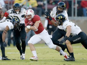 The Associated Press Stanford running back Christian McCaffrey, center, was the Heisman Trophy runner-up in 2015. He returns to lead the Cardinal.