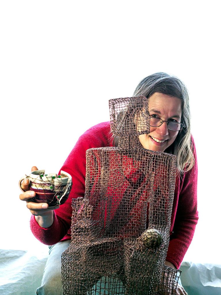 The copper wire sculptures of Jane Van Atta, seen here, will be on display during the 2nd Weekend Art Event at Studio Bob, an art gallery/event space located upstairs at 118 1/2 E. Front St. &mdash; John Van Atta.