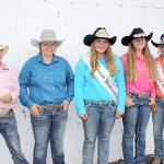 From left, Peninsula Junior Rodeo Association&rsquo;s Rhett Wilson, Amelia Hermann, PJRA Queen Madison Ballou, Cassie Ann Moore and Princess Sierra Ballou were all winners at their hometown rodeo, held the third weekend in August at the Clallam County Fairgrounds in Port Angeles. (Kay Hermann)