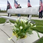 Friends and family of Army veteran Ken Sugg dedicated a bench in his name Saturday in Port Angeles waterfront park. (Mark Swanson/Peninsula Daily News)