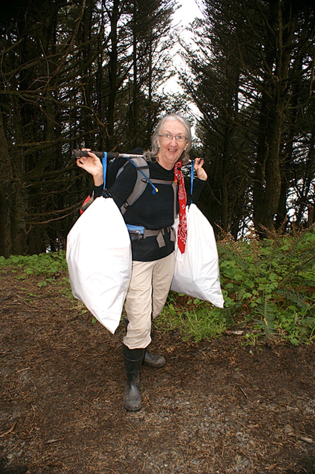 Jane Henderson participates in a previous beach clean up. (Nancy Messmer)