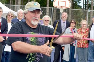 Quilcene celebrates remodeled tennis, basketball courts with ribbon-cutting