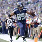 The Associated Press                                Seattle wide receiver Doug Baldwin scores against San Francisco. Baldwin caught 8 passes for 164 yards in the victory.