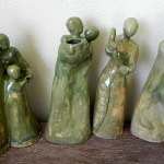 These sculpted figures by Carol Janda, titled &ldquo;Coded Message,&rdquo; during Art Walk will be on display at Blue Whole Gallery, 129 W. Washington St. &mdash; Carol Janda.