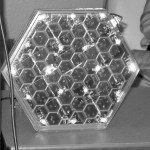 An approximately one-third-sized solar pavement panel, produced by Solar Roadways company, is displayed at a news conference in Sandpoint, Idaho.