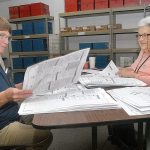 Clallam County election workers Kathy Withey, left, and Lyn Fiveash, both of Sequim, sort through returned ballots Wednesday at the Clallam County Courthouse in Port Angeles. (Keith Thorpe/Peninsula Daily News)