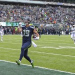 Seattle Seahawks&rsquo; Tanner McEvoy (19) runs for a touchdown during the first half of an NFL football game against the New York Jets, Sunday, Oct. 2, 2016, in East Rutherford, N.J. (AP Photo/Bill Kostroun)