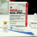 Injectable and nasal forms of Naloxone, which can be used to block the potentially fatal effects of an opioid overdose, are shown Friday at an outpatient pharmacy at the University of Washington. (Ted S. Warren/The Associated Press)